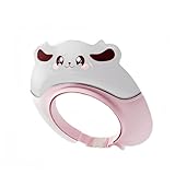 シャンプーハット 子供 お顔が見えるシャンプーキャップ 透明素材 目に水が入らない かわいい サイズ調整可能 お風呂 ベビー バスグッズ バス用品 子供用 シャンプーグッズ 防水帽子 洗髪用帽子 顔と耳が濡れない スナップ付き お風呂用品 BB (ピンク 鹿)