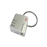 GRALARAシルバー　亜鉛合金　TSAロック搭載 　3ケタダイヤル式　リセット可能　南京錠-SLV　旅行スーツケース防盗用