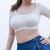 YYYFEI下乳 トップス セクシー Tシャツ チビT ちびT コスプレ レディース 横乳 へそ出し へそだしフリーサイズ (白い)
