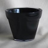 【4個入】イタリア製樹脂ポット(植木鉢/プランター) ジェリー φ12cm/穴無し ブラック(黒) 〔ガーデニング用品/園芸〕