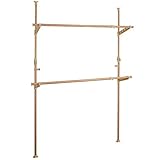 伸晃 ベルカ(Belca) ポールハンガー つっぱり 窓際 物干し  物干し竿 2本付き 木目調 TU-SM2M