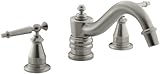 KOHLER K-T125-4-BN Antique Deck-Mount High-Flow Bath Faucet Trim with Lever Handles, Valve Not Inclu