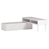 arne 伸縮テレビ台 コーナー ローボード 完成品 T-003 ホワイトウッド