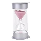 KINGZUO　砂時計　サンドタイマー　透明感　卓上　ガラス　オシャレ時計　かわいい　キレイプレゼント　贈り物　モダン　30分計　ピンク砂