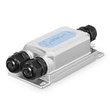 屋外 IP67 防水ギガビット PoE パススルースイッチ、1 PoE in 2 PoE 出力エクステンダー、IEEE802.3af/at/bt PoE 電源 90W、10/100/1000Mbps イーサネット、壁取り付けプラグアンドプレイ