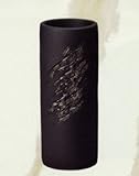 炭天 信楽焼 銀彩寸胴花入