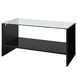 センターテーブル ガラス ローテーブル コーヒーテーブル リビングテーブル 鏡面 〔幅80cm〕 ブラック