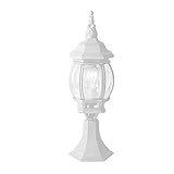 Transglobe Lighting 4070 WH Post Head with Beveled Glass Shade, White Finished by Trans Globe Lighti