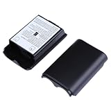 2X ブラック バッテリー パック カバー シェル ケース キット ワイヤレス Xbox 360 バッテリーカバー コントローラー用 (黑)