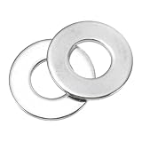 uxcell 8個 平ワッシャーM22 平座金 304ステンレス鋼 22mm内径 39mm外径 2mm厚さ フラットスペーサー ボルト ねじ用 庭 蛇口配管 修理用 シルバー
