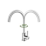 蛇口 304ステンレス鋼鉛フリーキッチン蛇口温水と冷水シンク洗面器の蛇口ユニバーサル蛇口長く蛇口 キッチン ( Style : 304 faucet )