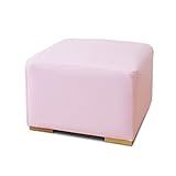 一人用ボックス型キューブスツール【CUBE STOOL】箱型チェア オットマン 傷防止フェルト付き椅子 (ピンク)