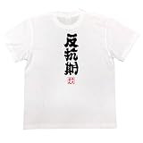 魂心Tシャツ 反抗期(150サイズTシャツ白x文字黒)