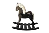 FireSkape Medium Deluxe Amish Crafted Solid Maple Black Finished Rocking Horse with White Mane [並行輸入