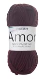 Misoknit Amor 毛糸 かぎ針編み用 ソフトファブリック Tシャツ 布糸 (100g) / (30m) レッドブラウン