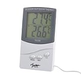 uxcell　温湿度計　温度計　湿度計　プラスチック製　ホワイト　クロック　バッテリ駆動　読みやすい