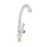 uxcell 鉢蛇口 シルバートーン　キッチン　水アウトレット　流域　蛇口　洗面器 360度の回り継ぎ 噴流シングル アウトレット 水タップ 蛇口