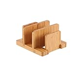 OUNONA まな板スタンド まな板ホルダー 蓋スタンド 蓋立て 竹製 キッチン収納ラック 鍋蓋置き場