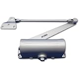 ミワロック 室内用ドアクローザー ドアチェック M401PS型パラレルタイプ プラスチックカバーなし シルバー色 ストップ付