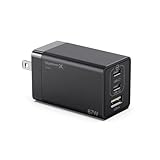 67W PD 充電器 type-c 充電器 新生代GaN技術 3ポート タイプｃ 急速充電器 PSE技術基準適合 PPS PD QC 急速充電規格対応 usb-c*2 usb-a*1 3ポートガリウム充電器 iPhone iPad Android Xperia Kindle 各種 USB-C機器対応（67W-black）