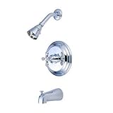 Elements of Design EB3631AX St. Louis Single Handle Tub & Shower Faucet, 7-1/2' Diameter Escutcheon,