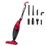 【アドアプス 】掃除機 コード式【12000Pa& HEPAフィルター＆500W】 スティック クリーナー 10本ノズル ３WAY スティック掃除機 コード式 軽量 コンパクト 操作簡単 車載用 家庭用 レッド ad-sjk-108-rd