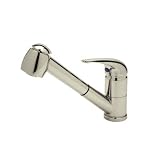 Rohl R3100STN Single Lever Value Lux Laundry Faucet with Pullout Hose and Handspray, Satin Nickel by