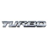 [ネグエス] ターボエンブレム TURBO ターボ 車 エンブレム ステッカー カーステッカー 18mm×129mm シルバー
