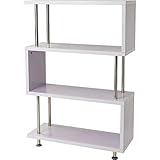 アイリスプラザ オープンラック S字 4段 ホワイト 幅80×奥行29.5×高さ116cm SRK-8312