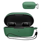 【2024 NEW】For Bose QuietComfort Earbuds (2nd Gen) 用 ケース カバー 【KONXISA】ワイヤレスイヤホン ケース シリコン素材 着用しやすい 耐衝撃 防水防塵 ウォッシャブル（カラビナ付き+ストラップ付き ） 装着充電可能 持ち運びがしやすい（濃い緑色）