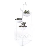 黒い蛇口のスタイル鉄花植物のディスプレイスタンドレトロスタイル、産業スタイルあなたの屋内屋外のリビングルームのためのシンプルでスタイリッシュなデザイン (色 : 白)