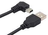 オーディオファン L字 miniUSBケーブル PS3用コントローラー対応 miniUSBプラグ - USB Aタイププラグ miniB L字型C 充電専用 (データ通信不可) 約1.8m ブラック