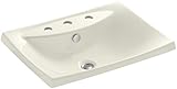 KOHLER K-19029-8-96 Escale Self-Rimming Bathroom Sink with 8" Centers, Biscuit [並行輸入品]