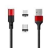 TOMSMOO 1.2M USB 充電ケーブル 2in1 Micro USB ケーブル マグネット式 充電ケーブル データ通信可能 Type-C/USB-C タイプc タイプb 対応 (レッド 1.2m)
