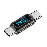 CY アダプター 透明タイプ C スマート LED ディスプレイ USB-C オス - オス 延長アダプター USB4.0 40Gbps 140W 電流電圧監視テスター 検出器