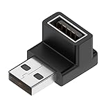 Chenyang USB 3.0アダプター、USB 3.0 Type A オス - メス 延長 電源データ ビデオアダプター 90度ダウンアングル 10Gbps