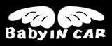 セーフティーサイン 天使のはね BABY IN CAR ステッカー 【ホワイト】