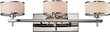 Elk 11417/3 29 by 8-Inch Utica 3-Light Bathbar with White Blown Glass Shade, Polished Chrome Finish 