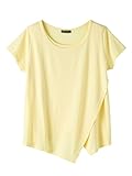 Angeliebe エンジェリーベ マタニティ かんたん 授乳 裾 アシメ トップス 産前 産後 妊婦服 半袖 S ～ M 杢 イエロー 21330 21330101