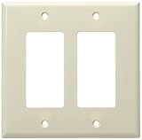 Eaton 2052LA Mid-Size 2-Gang Decorator GFCI Wall Plate with Box, Light Almond Finish [並行輸入品]