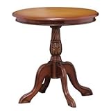 ラウンドテーブル(サイドテーブル) 〔コモ〕 木製(マホガニー) 丸型 アンティーク調 〔完成品〕