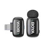 BOYA miniワイヤレスマイク【超ミニ360°集音ピンマイク】Lightning 無線マイク iPhone 14シリーズ対応 iPhone用 瞬時接続 ノイズ軽減 プラグ＆プレイ AI音声変換 伝送距離100m APP不要 ブルートゥース不要 30時間連続使用 クリップ式 Vlog撮影/動画配信/生放送等に対応 収納付き (TX+RX(Lightning))