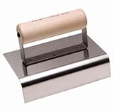 Kraft Tool CF146 1/2-Inch Radius Outside Curb and Sidewalk Tool with Wood Handle, 6 x 4-Inch [並行輸入品]