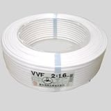 富士電線 カラーVVFケーブル 600Vビニル絶縁ビニルシースケーブル平形 1.6mm 2心 100m巻 白 VVF1.6×2C×100mシロ
