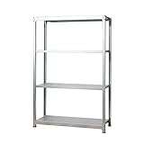スチールラックのキタジマ 軽中量棚 100kg 単体 幅120×奥行60×高さ180cm 4段 亜鉛メッキ 100kg/段