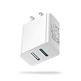 ACアダプター USB充電器 2ポート USB急速充電器【PSE認証済】急速充電 iPhone iPad Android スマホ タブレット スマホ充電器 USB 2個口 チャージャー Quick Charge 3.0 USB急速充電器 2.4A出力 ACコンセント 高速充電 USB電源アダプター(ホワイト)