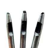 CHENGYIDA 楕円 ポンチ レザークラフト 工具 セット 皮抜き 型抜き ベルト 穴あけ ポンチ レザー クラフト 楕円 形 ポンチ パンチ 3本 セット (サイズ3x6mm, 3x8mm,4x7mm) 穴 あけ 用 DIY 工具