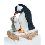 Gentoo penguin with baby 10.5 " by Fiesta
