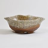 信楽焼 鉄砂三方曲げ 盆栽鉢 4号 幅11.5cm×高さ4cm