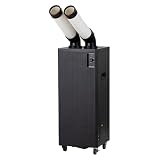 広電(KODEN) スポットクーラー 業務用 2口冷風ダクト・排熱ダクト付 ノンドレン タンクレス設計 水捨て不要 エアフィルター付 キャスター付 ドレンホース付 冷媒R410A採用 ブラック AZS291KBA